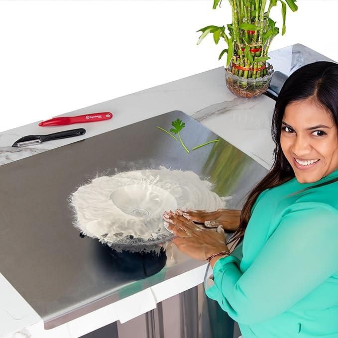 HomeSutra Stainless Steel Chopping Board (35x31cm)
