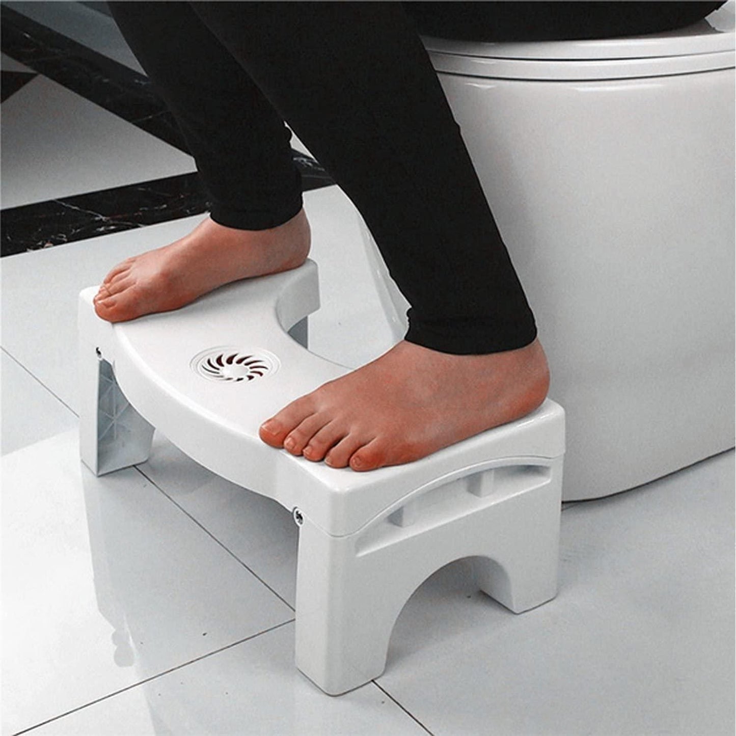 Foldable Anti-Constipation Squat Toilet Stool with Air Freshener Slot
