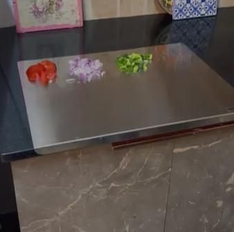 HomeSutra Stainless Steel Chopping Board (35x31cm)