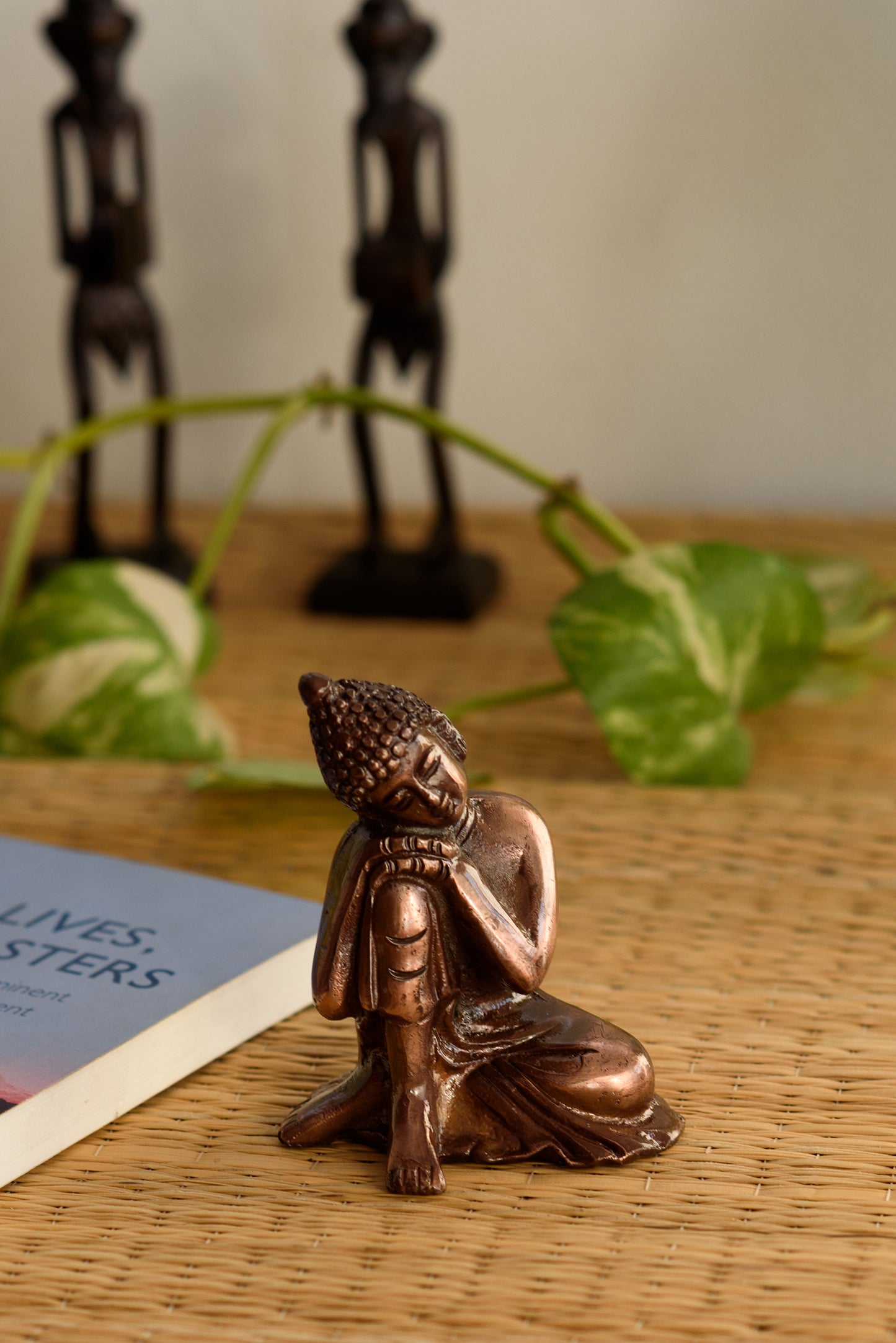 HomeSutra Metal Resting Buddha on Knee