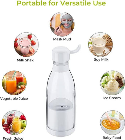 HomeSutra-Portable Blender Juicer for Smoothie, Juice, Vegetable, Shakes with 4 Blades, Wireless Charging Mini Blender