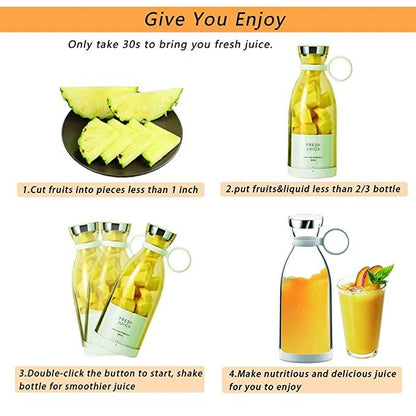 HomeSutra-Portable Blender Juicer for Smoothie, Juice, Vegetable, Shakes with 4 Blades, Wireless Charging Mini Blender