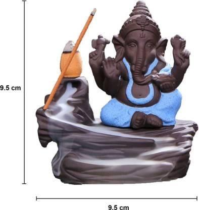 HomeSutra Handcrafted Meditation Monk Ganesha Smoke Backflow Cone Incense holder
