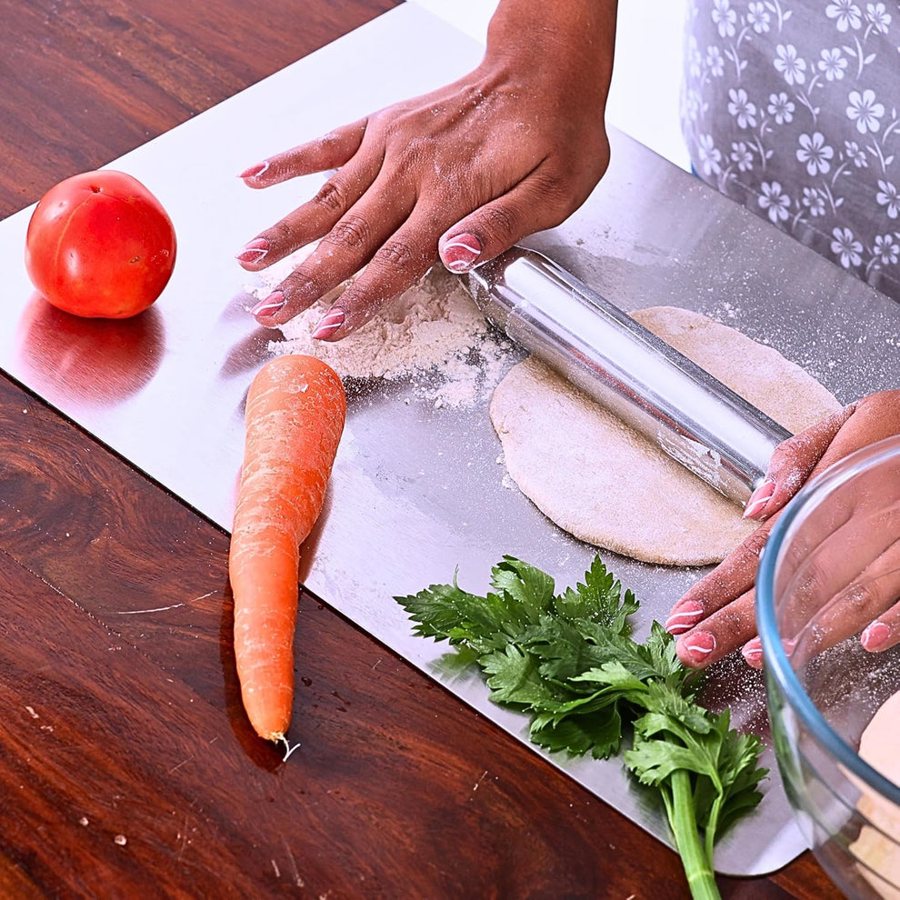 HomeSutra Stainless Steel Chopping Board (35x31cm)