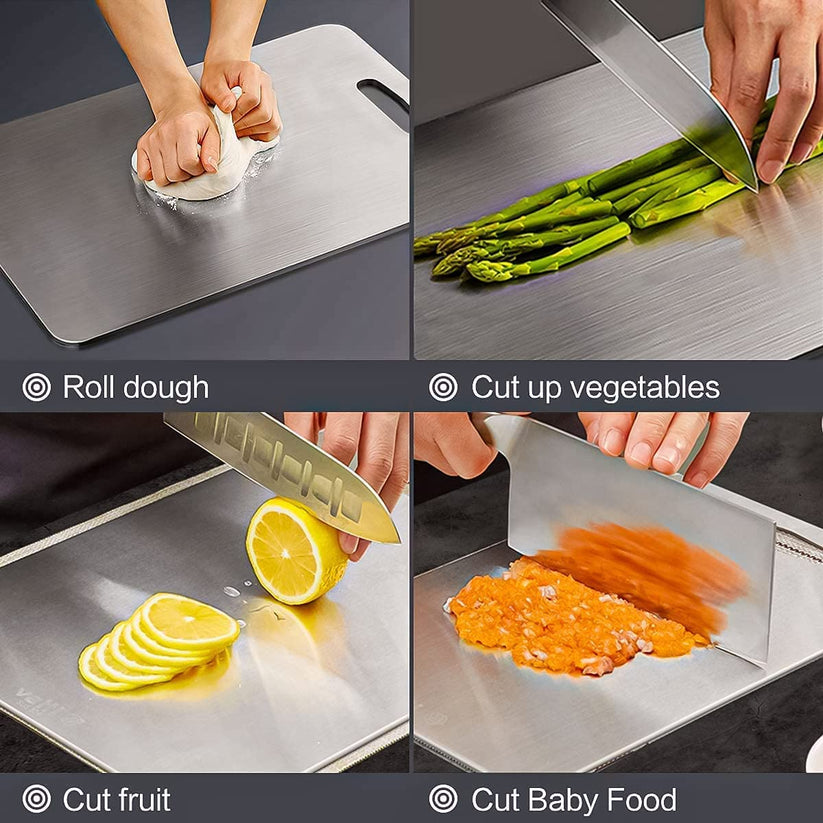 HomeSutra Stainless Steel Chopping Board (35x31cm)