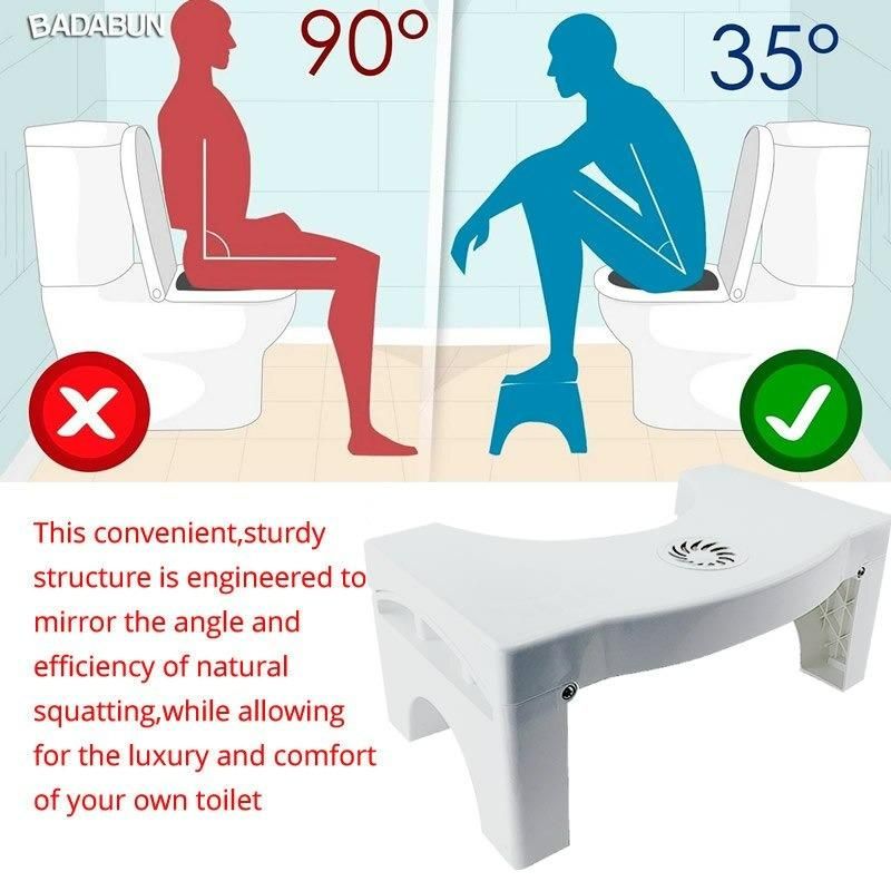 Foldable Anti-Constipation Squat Toilet Stool with Air Freshener Slot