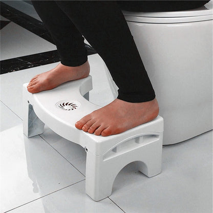 Foldable Anti-Constipation Squat Toilet Stool with Air Freshener Slot
